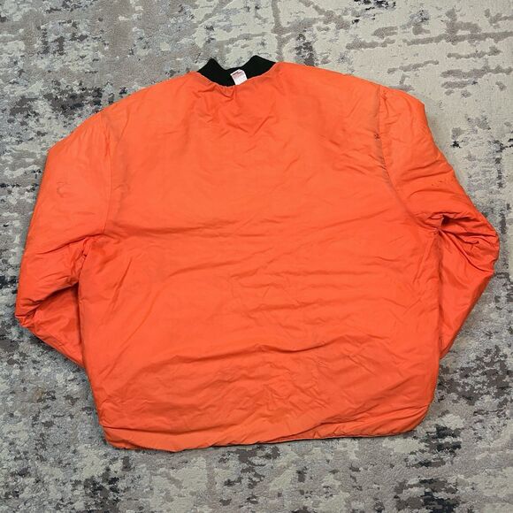 Vtg Work King Mens XL Reversible Puffer Jacket Green/Orange Poly Canada Hunting - Picture 4 of 14